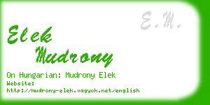 elek mudrony business card